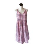 Loft NWOT  Plaid Strappy Button Midi Dress Photo 1