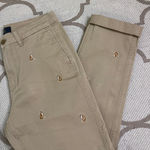 J.Crew  Chino Critter cargo pant, embroidered Fox, preppy, playful pants. size 6 Photo 0