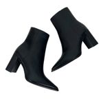 Mango Pointed Toe Block Heel Ankle Boots Black Size 37/ 6.5 Photo 6