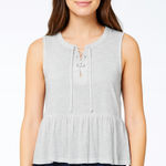 Lucky Brand  Sleeveless Peplum Tunic Top with Front Tie - Women’s Size Large NWOT Photo 0