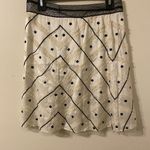 Free People Women's Lace Trim A-Line Skirt Size 4 Tie-Waist Ivory Black Lined Photo 1