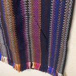 Levi's  Made & Crafted Cotton Blanket Poncho Dress Size Medium Striped Fringe Photo 2