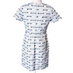 Shoshanna  fringe tweed stripe blue and white sheath dress sz 6 Photo 1