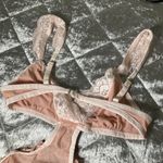 Free People We Are HAH  Key To Ur Heart Bodysuit Copper Rose Pink Lace XS Sheer Photo 9