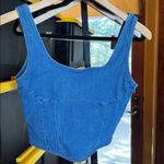 PINK - Victoria's Secret NWOT PINK Victoria’s Secret Denim Blue Corset Bralette Crop Top Size Small Photo 3