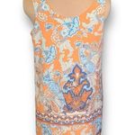 Lila Rose Dress Orange Boho Paisley Print Sleeveless Scoop Neck Mini Size 12 Photo 2