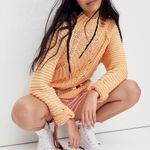 Free People  Sweetheart Knit Sweater in Peach Size Medium Mock Neck Ribbed Photo 0