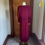 Kasper  Wine Red Button Down Long Sleeve Dress SIZE 10 Photo 4