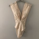 Anthropologie  Mes Demoiselles Cream Lace Fanti Deep V Bodysuit NEW Photo 1