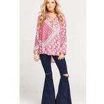 Show Me Your Mumu  Thatcher Tie Front Paisley Peasant Top XS Photo 9