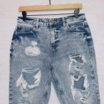 Kancan Women's Light Wash High Rise Heavily Distressed Ankle Length Mom Jean Blue Size undefined Photo 2