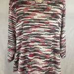 Allison Daley  black red and white jewel neckline hardware sweater top size 1X Photo 1