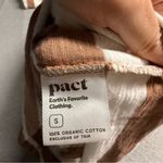 Pact  Striped White & Taupe Short Sleeve 100% Organic Cotton Twist Back Dress S Photo 6