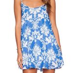 Show Me Your Mumu Show Me You Mumu blue and white paisley sleeveless mini shift dress size S Photo 0