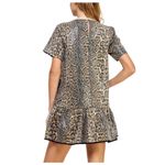 Strut & Bolt  Leopard Print Sequin Mini Dress Short Sleeve‎ Ruffle Hem Photo 3