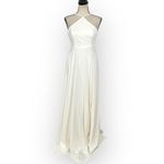 Lulus  Absolutely Breathtaking Halter Gown Women's XS Off White Maxi Sleeveless Photo 2