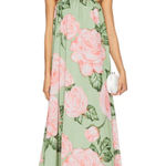 NEW L’IDEE Costiera Maxi Dress Womens Strapless Green Pink Floral Size Small Photo 0