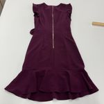 Adrianna Papell  Dress Womens Size 0 Plum Purple Ruffle Sheath Mini Photo 1