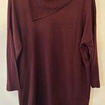 Cato Tunic Sweater Burgundy Slit Cowl Neck 3/4 Sleeves Womens Size XL Photo 0