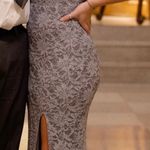 City Studios Silver Halter Prom Dress Photo 0