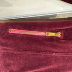 Boston Proper  Sporty Burgundy & Pink Velour Zipper Track Jacket Size Small S Photo 4