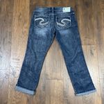 Silver Jeans  Twisted Capri Thick Stitched Embroidered Back Pockets Jeans Photo 6