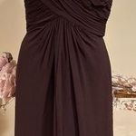 Tadashi  Collection Brown Shell 100% Silk Chiffon V-Neck Twist Front Sz 12 Photo 0