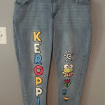 Sanrio  Keroppi Character High Rise Mom Jeans- Light Wash size 16 Photo 0