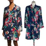 Johnny Was Evelyn Silk Sleep Robe Floral Print Cozy Size XS Photo 2