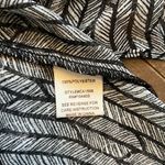 By the River Sheer Geometric Print Ruffle Sleeve Blouse Black/White Photo 8