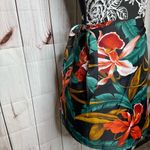 VTG 90s Hilo Hattie Wrap Skirt Aloha Print Sz OS Hawaiian Retro Orchid Tropical Black Photo 3