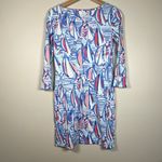 Lilly Pulitzer Pima Cotton Sailboat Pink Right Return Marlowe Print Size XS Blue Photo 2