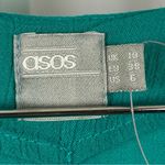 ASOS  Size 6 Front Tie Cutout Swing Dress Bow Flutter Sleeves V Neck Jewel Tone Photo 6