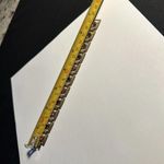 Women’s Bronze Gold Tone Red & Pink Rhinestone Tennis Bracelet 7 Inch Photo 5