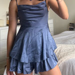 Cider  blue ruffle romper dress Photo 0