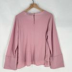 Apt. 9 APT.‎ 9 Pink Metallic Striped Crepe Chiffon High Low Long Sleeve Women's Top M Photo 5