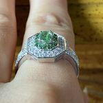 Natural Tsavorite Garnet Moissanite Sterling Silver Ring Size 8 Photo 1
