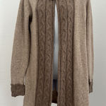 Italian Tan Wool Blend Buckle Front Sweater by Chiaramente, Sz: M (b21) Size M Photo 0