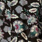 Loft NWT  Size 12 Viscose Dark Floral Leaf V Neck Long Sleeve Midi Dress Photo 8