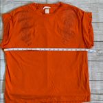 H&M Orange Short Cap Sleeve Top with Embroidered Accents Photo 3