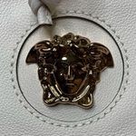Versace Women's White/Gold Leather La Medusa Bucket Bag Style 1003013 DVIT2T Photo 3