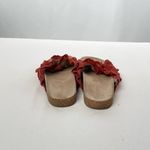 Anthropologie  Bianca Ruffled Slide Sandals in‎ Red Size 8 Photo 4