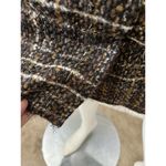 Vintage Cartoon Fashion Brown White Wool Blend Tweed Pencil Skirt Size 6 EU 42 Photo 4