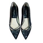 Michael Kors Joey Embossed Black Leather Bow Flat Size 38 Photo 1