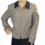 Vintage 1990s Y2K Dress.com Houndstooth Check Blazer Medium? Black Photo 0