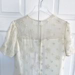 Night Vogue Vintage Ivory Silk Floral Beaded Sheath Dress White Size M Photo 8