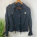 Adrienne Vittadini Dark Blue Zip Up Cropped Jacket M Photo 1