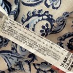 ZARA  Wide Leg Paisley Print Pants Linen Blend Blue White M Photo 8