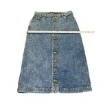 Lee Vintage Modern High Rise Midi Denim Skirt 32 Western 80s Grunge Blue Photo 4