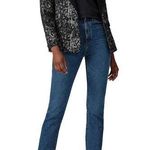 BADGLEY MISCHKA Grey Black Printed Floral 100% Cotton Fitted Charlie Blazer XL Photo 0